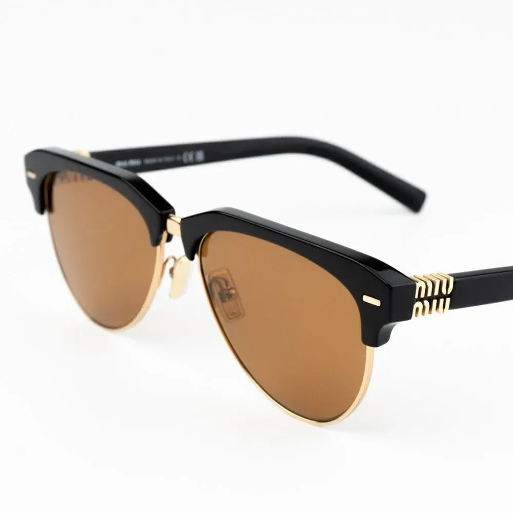 NEW Miu Miu MU09ZS 1AB2Z1 RUNWAY Black Brown Browline Unisex Sunglasses SMU09Z